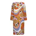 thumbnail image 5 of Xoenoiee Hippie Daisy Print Women Zipper Robe Long Sleeves Loungewear Dress Full Length Sleepwear Pockets Housecoat Nightgown Long Bathrobe, S, 5 of 7