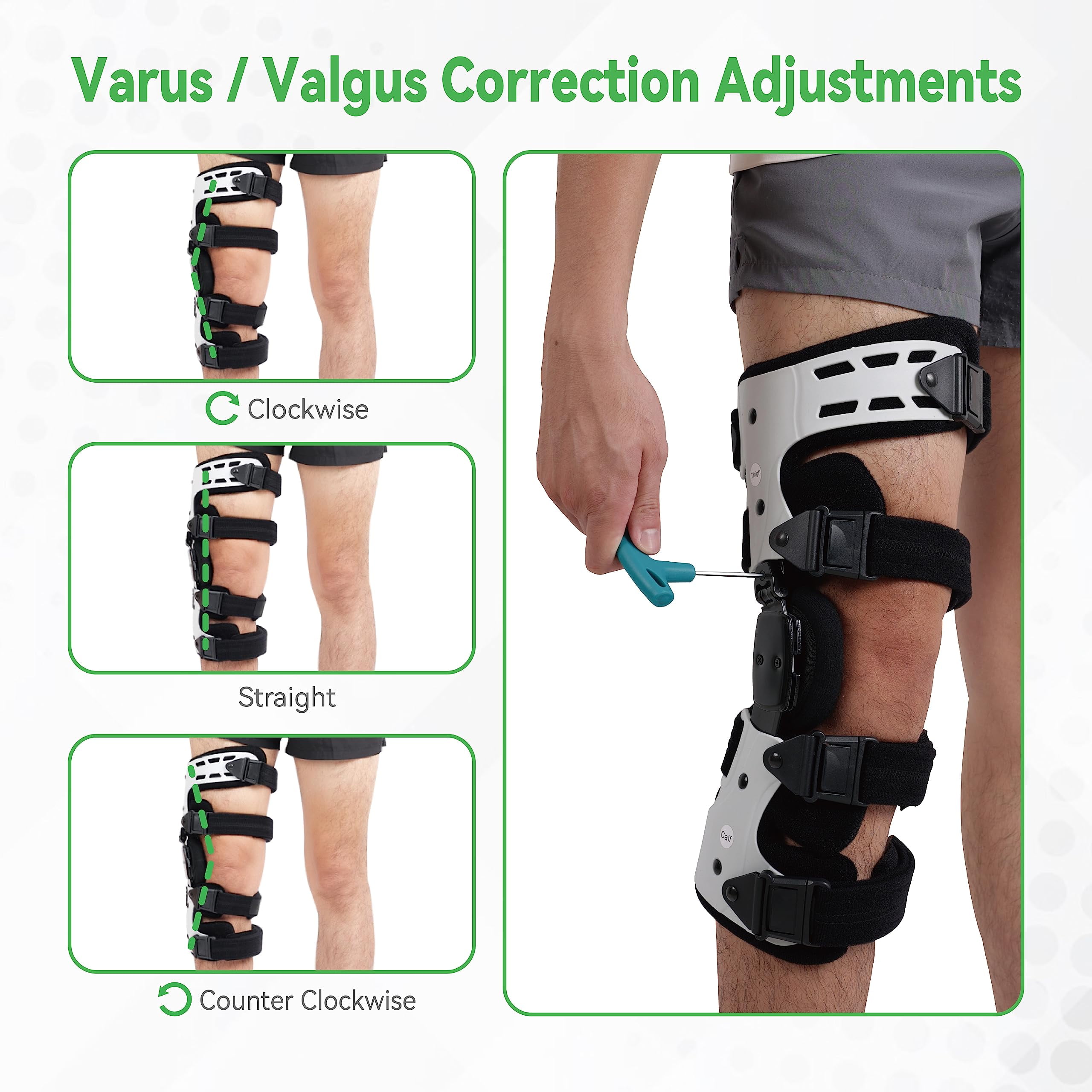 Insunen OA Unloader Knee Brace - Support for Arthritis Pain, Osteoarthritis, Cartilage Defect Repair, Avascular Necrosis, Tibial Plateau Fracture (Medial/Inside - Right)
