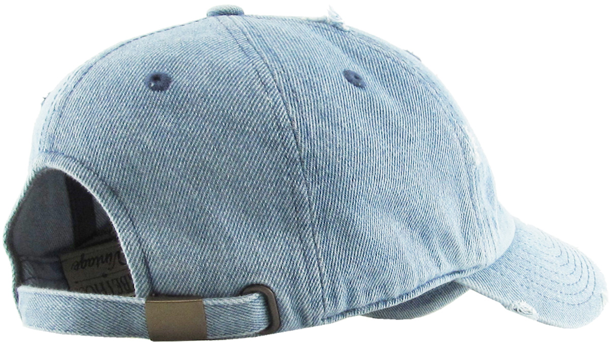 Washed Solid Vintage Distressed Cotton Dad Hat Adjustable Baseball Cap Polo Style - image 2 of 7