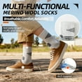 thumbnail image 3 of Mqamex 4-Pair Unisex Mid-Crew Wool Blend Socks, Arch Support & Plush Fleece Lined for Cold Weather, Cloud-Like Comfort Thermal Socks, Ideal Gift for Parents, 3 of 6