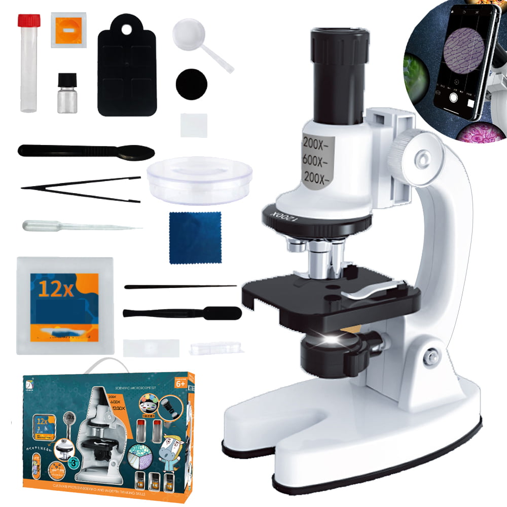 Prepared and Blank Slides IQCrew STEM Science Discovery 40X-500X Inverted Microscope with 0.3MP Digital Eyepiece