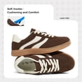 thumbnail image 4 of LUCKY STEP Womens Retro Suede Sneakers Gum Sole Low-Top Casual Shoes,Brown, 4 of 9