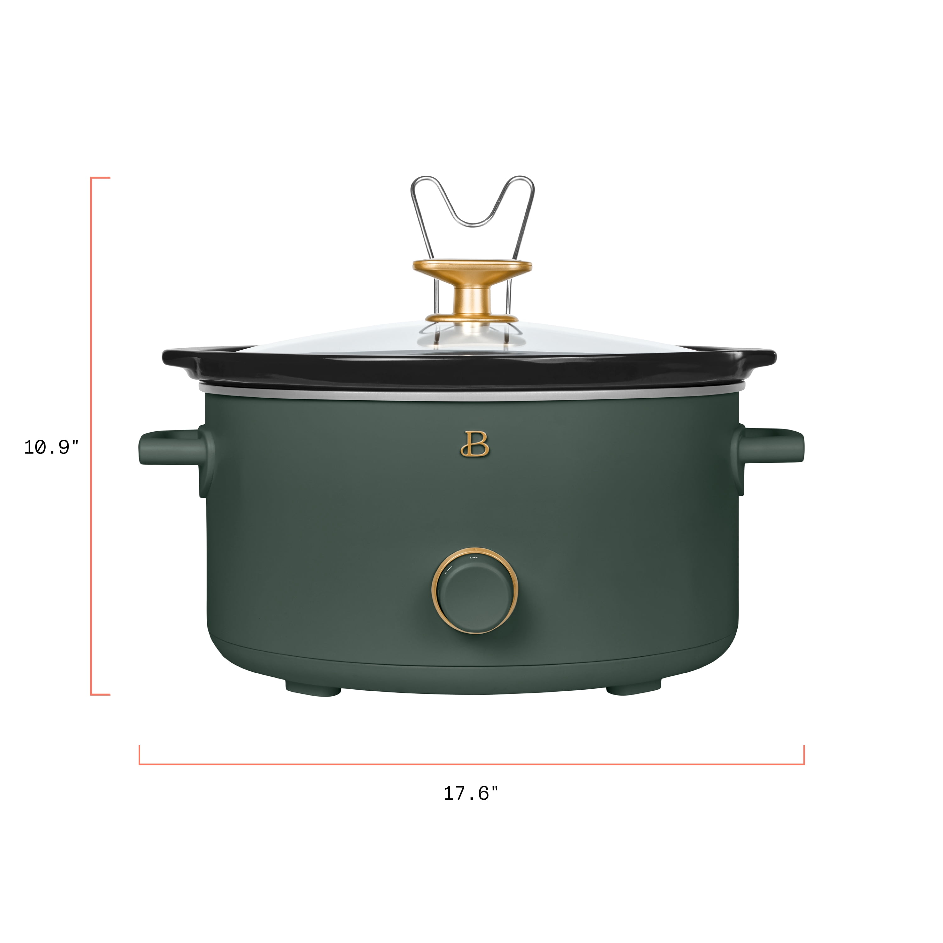 Beautiful 8 Qt Manual Slow Cooker, Thyme Green by Drew Barrymore