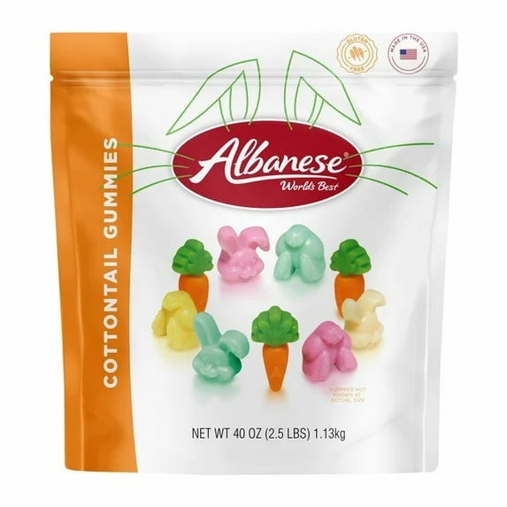 Albanese Easter Cottontail Gummi Candy, 40 oz Bags, 2-Pack