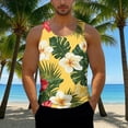 thumbnail image 2 of VBTAPA Mens Floral Graphic Tank Tops Funky Hawaiian Shirt Tropical Summer Vacation Shirts Sleeveless Casual Aloha Beach Tee White S, 2 of 7