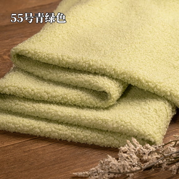 Namzi Teddy Fleece Fabric,39*63 Inch Coarse Knitted Plush Fabric for DIY Sewing Projects,Costume,Throw Pillow Covers,Home Decoration,Cyan Green
