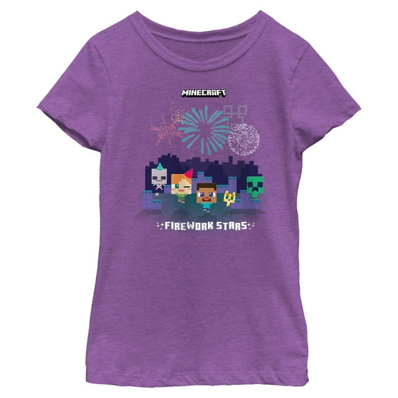 Girls Minecraft Firework Stars T Shirt