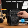 thumbnail image 4 of ZealSound Mini Guitar Amp with Bluetooth, 5W Portable Practice Amp with 4 Built-in Effects (Clean, Overdrive, Distortion, Reverb), USB Playback, Rechargeable Up to 8 Hours for Electric Guitar & Bass, 4 of 9