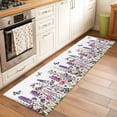 thumbnail image 2 of Purple Flowers 2'x6' Runner Rugs for Hallway Kitchen Bedside Non Slip, Spring Butterflies Lavender Daisy Botanical Entryway Rug Runners with Rubber Backing, Long Carpet Runner for Laundry Room, 2 of 8