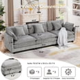 thumbnail image 2 of YWEN 113.78" Chenille Sectional Sofa, Comfy Modular Loveseat Sofa, Modern 3-Seat Couch Deep Seat Sofa Set for Living Room,Gray, 2 of 17