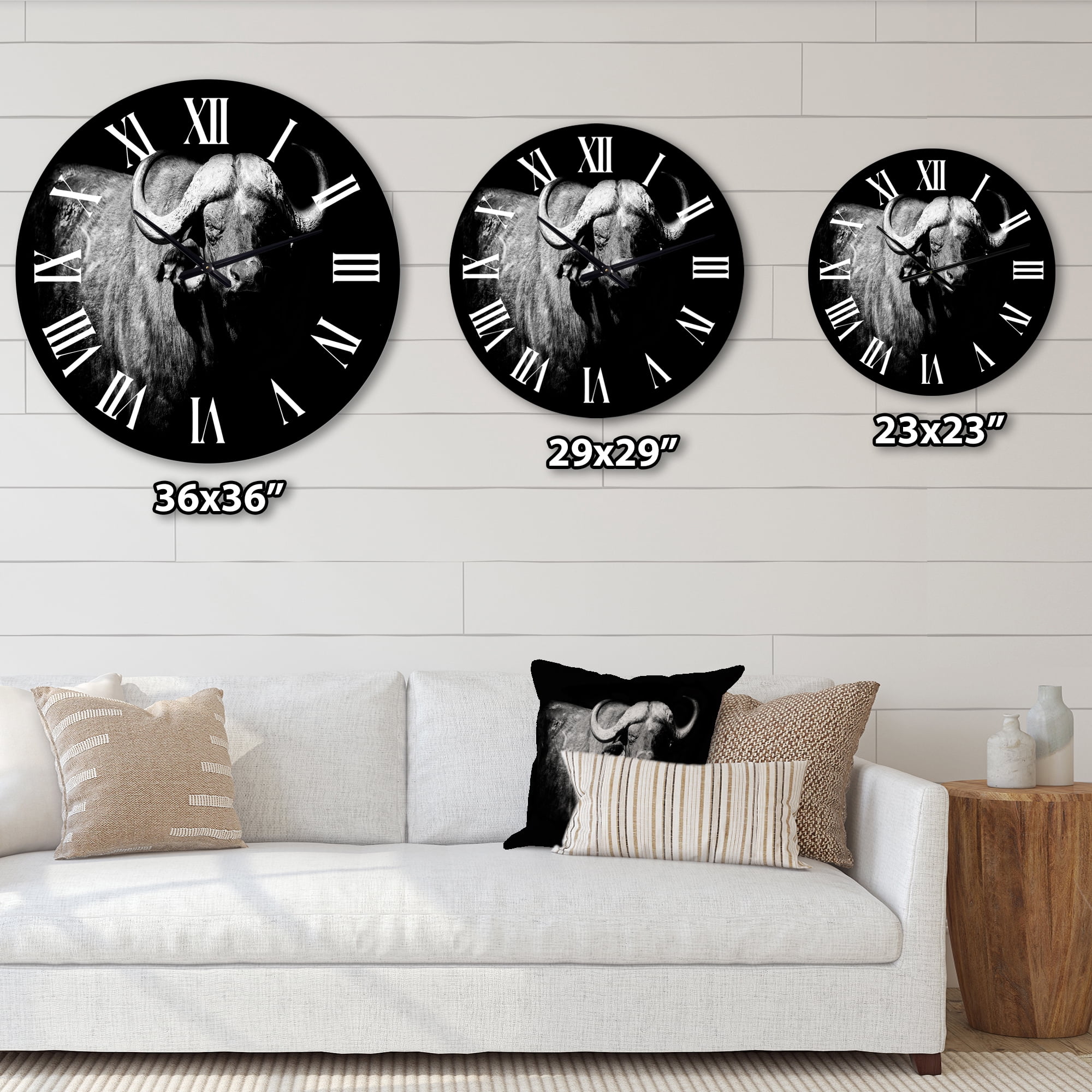 Designart 1 in Farmhouse Wall Clock