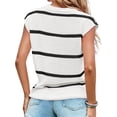 thumbnail image 2 of Women's Pullover Knit Sweater Vest Cover Sleeve Vest Striped Round Neck Casual Loose Tops, 2 of 5