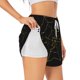 thumbnail image 1 of Balery Golden Spider Web Pantalones cortos deportivos para mujer con forro y dos bolsillos, elásticos, para entrenamiento, gimnasio, yoga-XX-Large, 1 of 7