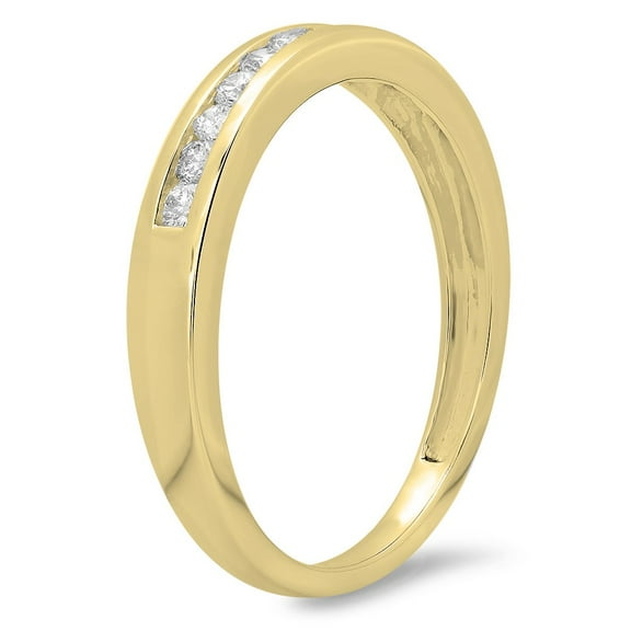 Dazzlingrock Collection 0.25 Carat (ctw) 14K Round Cut Diamond Stackable Anniversary Wedding Band 1/4 CT, Yellow Gold, Size 8