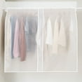 thumbnail image 2 of ifundom White PEVA Closet Storage Bags for Clothes Rack, 2-Pack Water-Resistant Garment Covers for Clothing, 2 of 6