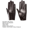 thumbnail image 7 of Eoperou 1 Pair Hollow Breathable Solid Color Non-slip Men Gloves Spring Autumn Windproof Touch Screen Faux Sheepskin Cycling Gloves Outdoor Accessories, 7 of 7