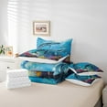 thumbnail image 4 of Blue Sea Whale Comforter Set Twin 7 Piece Ocean Marine Life Animal Bed in a Bag,Nautical Decor Bedding Sets (1 Comforter,1 Fitted Sheet,1 Flat Sheet,2 Pillowcases,2 Throw Pillow Covers), 4 of 4
