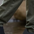 thumbnail image 7 of HOOMEUMY Mens Joggers Casual Cargo Pants Elastic Waist Drawstring Trousers Solid Color Tapered Lounge Pants with Multi Pocket Army Green 6, 7 of 7