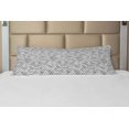thumbnail image 1 of Grey and White Body Pillow Case Cover with Zipper, Construction Themed Brick Wall Building Elements Rounded Rectangles, Decorative Accent Long Pillowcase, 21" x 54", Grey Beige, 1 of 2