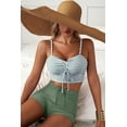 thumbnail image 6 of SHEWIN Bikinis for Women 2 Piece Adjustable Spaghetti Straps Floral Print Swimsuit Tops High Waisted Bikini Bottoms Summer Drawstring Bathing Suits, 6 of 7