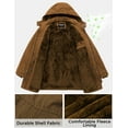 thumbnail image 3 of Soularge Women's Plus Size Winter Coat Quilted Windproof Jacket Hooded Parka Coffee 6X, 3 of 6