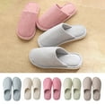 thumbnail image 5 of Lovskoo 2024 Mens and Women s House Washable Cotton Memory Foam Slippers Indoor Slip On Linen Shoes Bedroom Slippers Lightweight Non-Slip Rubber Sole for Couples Red, 5 of 5