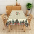 thumbnail image 3 of Nanqianyi Christmas & New Year Tablecloth 60×84 Inch Rectangular, Winter XMAS Trees Snowflake Pattern Washable Table Cloth for Kitchen, Party, Dining, 3 of 9