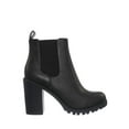 thumbnail image 2 of Soda Glove Chelsea w/Lug Sole Elastic Gore Chunky Heeled Ankle Boots Black (Black, 9), 2 of 6