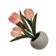 thumbnail image 3 of Lámpara de noche de tulipán, luz suave, exquisita cerámica, lámpara de mesa con flores de poliuretano para librerías, cafeterías, base de cerámica a pilas, color rosa., 3 of 12