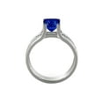 thumbnail image 4 of 1.20 ctw Lab Created Blue Sapphire Ring with Diamonds 14K White Gold Bridge Channel set Princess, 4 of 4