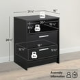 thumbnail image 3 of Prepac Studio Essentials Nightstand Bedside Table, Black Nightstand for Bedroom, End Table with 2 Drawers and Open Shelf 16" D X 21.25" W x 26.25" H, BDNR-2102-1, 3 of 11
