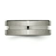 thumbnail image 3 of Chisel Titanium Grooved 8mm Brushed and Polished Wedding Band Size 6.5 Female Adult, 3 of 9