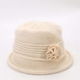 thumbnail image 4 of Dyfzdhu Mother's Day Woolen Hats for Women Fall Winter Warm Elegant Floral Knitted Bucket Hat, Mother's Day Gifts, 4 of 4