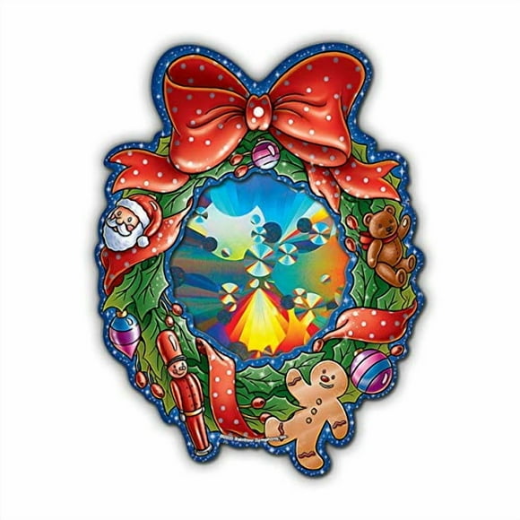 Rainbow Symphony Rainbow Sun Catchers – Holiday Wreath Sun Catcher - Holographic Rainbow Makers