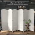 thumbnail image 2 of Red Lantern 6 ft. Tall Diamond Weave Fiber Room Divider - White - 6 Panel, 2 of 6
