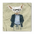 thumbnail image 1 of Hipster Bandana, Cool Fennec with Earrings, Unisex Head and Neck Tie, by Ambesonne, 1 of 2