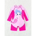 thumbnail image 2 of Baby Girl Long Sleeve Mermaid Decor One-Piece Swimsuit, Cute Sun-Protective Beachwear For Summer, 2 of 4