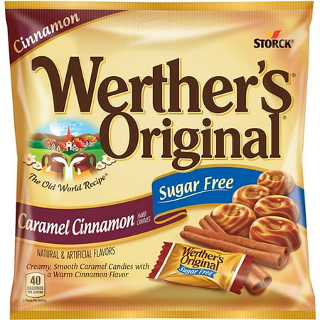 Storck Werther's Original Sugar-Free Cinnamon Caramel Hard Candies, 2.75 Oz.