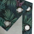 thumbnail image 4 of Ambesonne Leaf Print Grommet Curtain, Modern Exotic Art Leaves, 50"x72", Eggplant Dark Teal and Green, 4 of 5