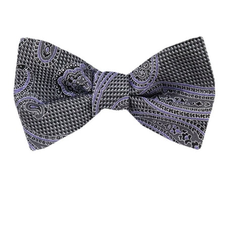 Men's Gray and Silver Silk Self Tie Bowtie Tie Yourself Bow Ties
