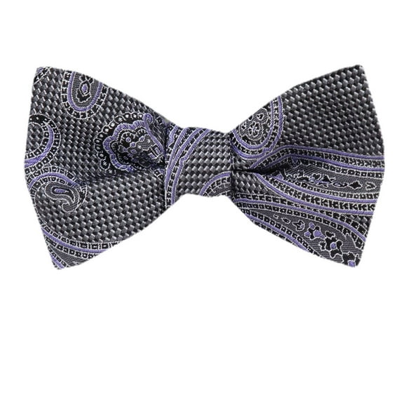 Men's Gray and Silver Silk Self Tie Bowtie Tie Yourself Bow Ties