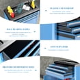 thumbnail image 2 of Rolling Tool Chest with Lock & Keys, 3 Drawers & 2 Doors, Heavy Duty Tool Cabinet, 360° Swivel Wheels, Connecting Rods for Stacking with 5/7-Drawer Chest, 2 of 7