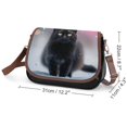 thumbnail image 2 of Snowy Black Cat Glow Vintage Crossbody Bag For Women Medium Leather Hobo Bags Shoulder Bag Classic City Leather Satchels, 2 of 8