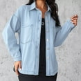 thumbnail image 2 of Kaemgyyd Oversized Shirts for Women Button down Denim Blouses Casual Lightweight Long Sleeve Pocket Tops Fall, 2 of 7