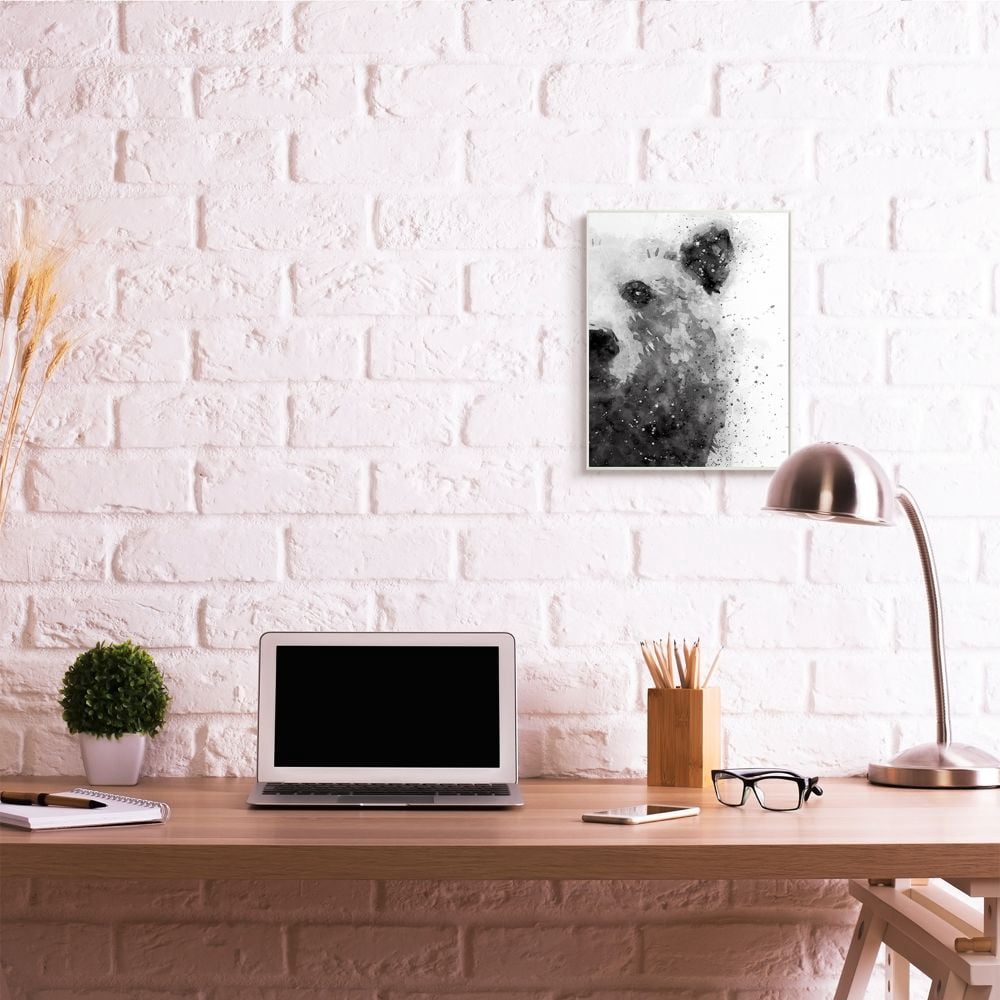 Stupell Industries Forest Bear Watercolor Wild Animal Black White Unframed Art Print Wall Art, 13x19, by Brandon Wong