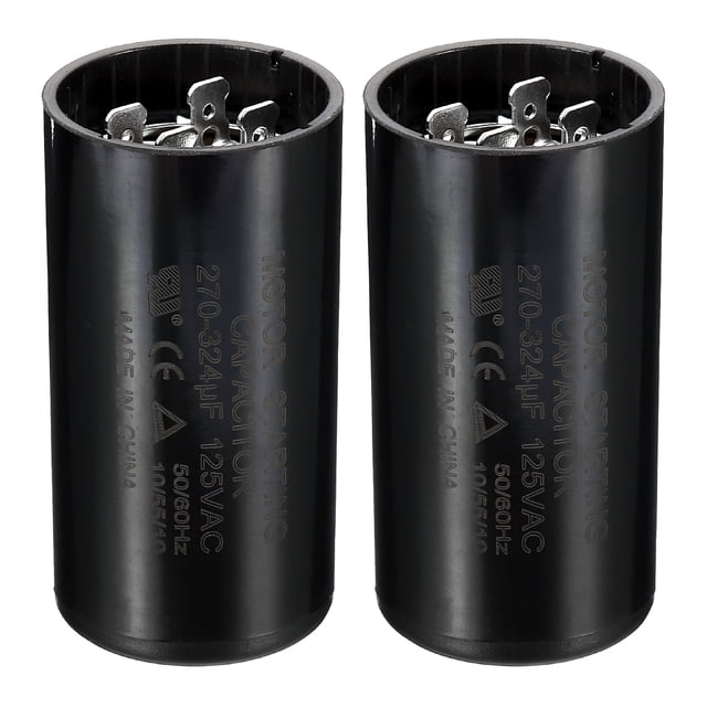 Unique Bargains 270-324uF/Mfd 125VAC 50/60Hz Motor Start Capacitor CD60 Run Capacitor 2 Pack