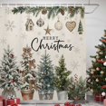 thumbnail image 3 of Farmhouse Christmas Shower Curtains for Bathroom, Winter Xmas Tree Pine Fruits Leaf Beige Waterproof Fabric Shower Curtain, Decorative Bathroom Curtain for Bathtub, 72"x72", No Hooks Included, 3 of 9