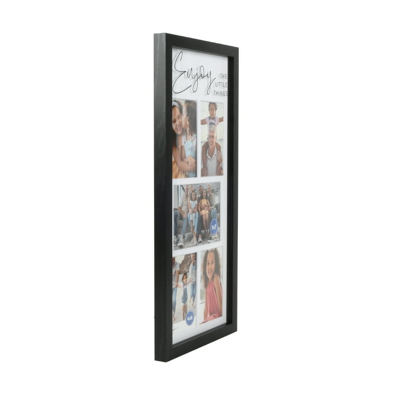 Mainstays 10x22 5-Opening Sentiment Collage Picture Frame, Black