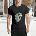 thumbnail image 4 of Vintage T Shirt, You're Not Alone, Orange Cat Print 2,Cotton T-Shirt for Men, 23328597,Black, XL, 4 of 8