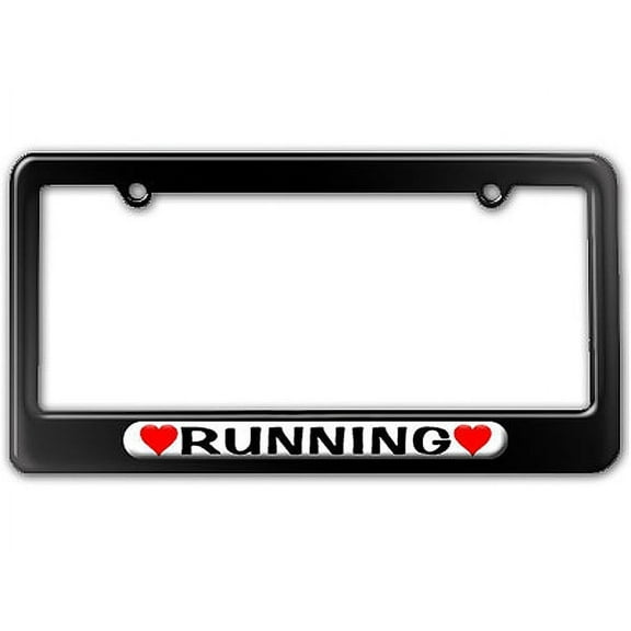 Running Love with Hearts License Plate Frame